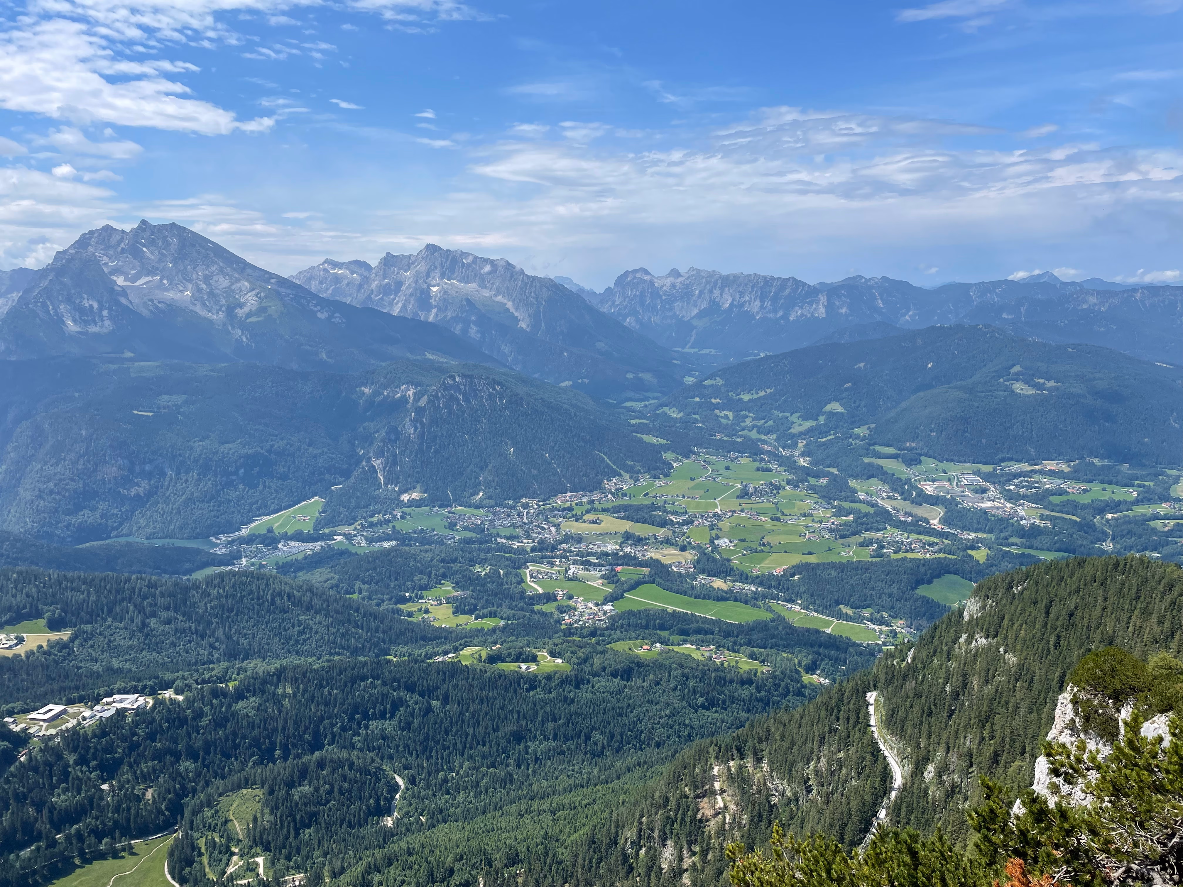 Berchtesgaden Alps with lake and forest in the valley