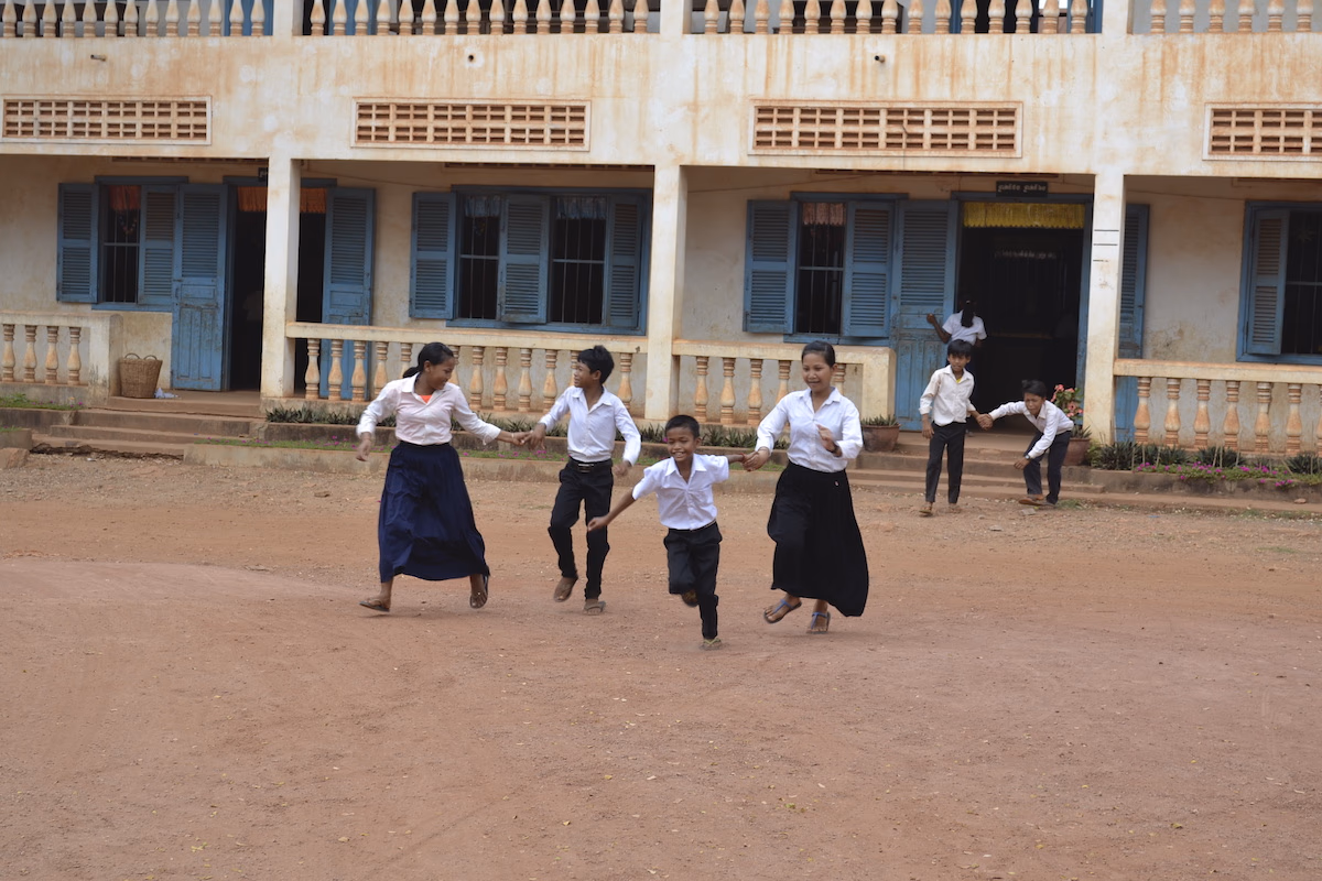 Children in a school break.