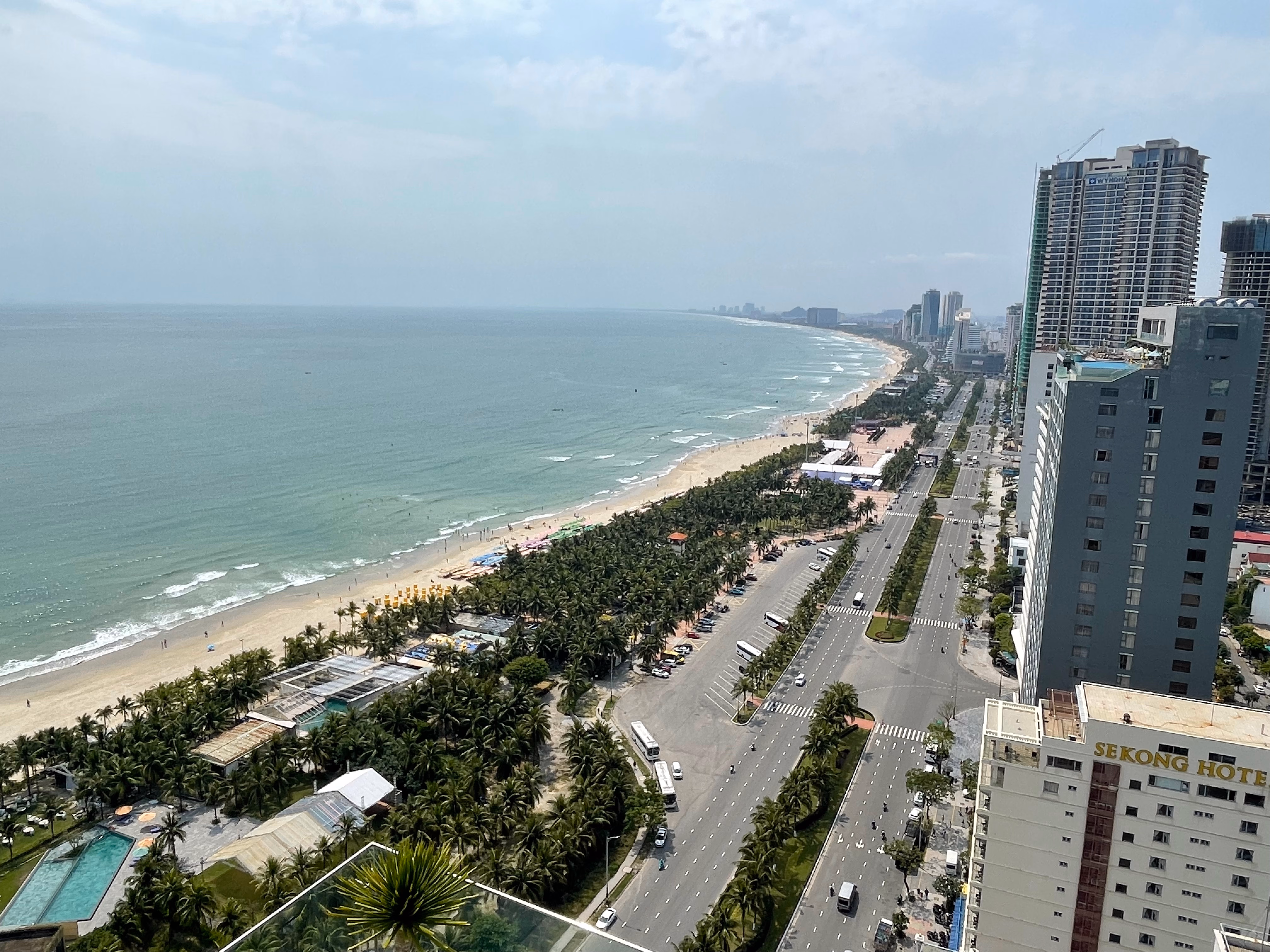 View over Da Nang and the coast.