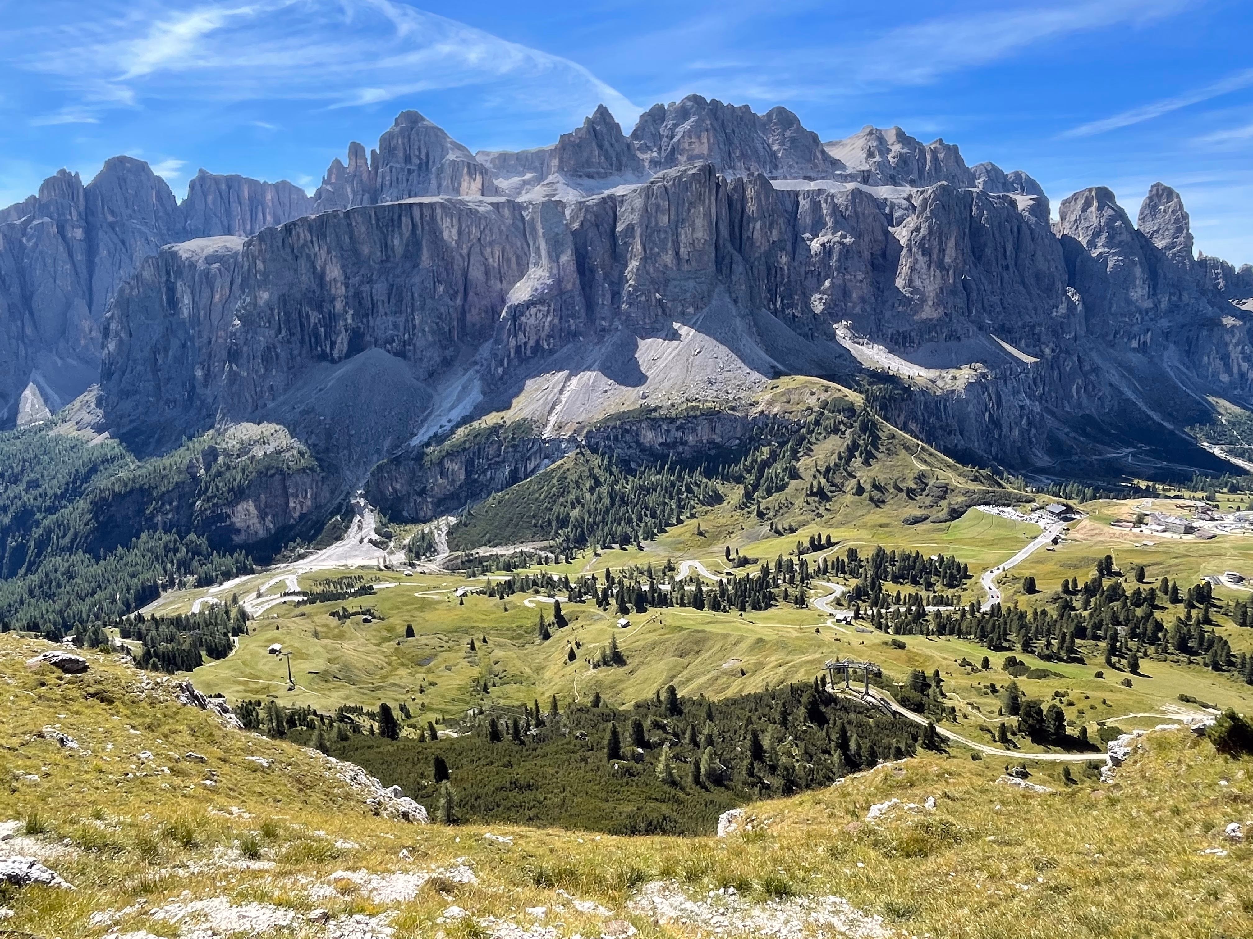 The Sella moutain group viewed from the Jimmy Hutte.