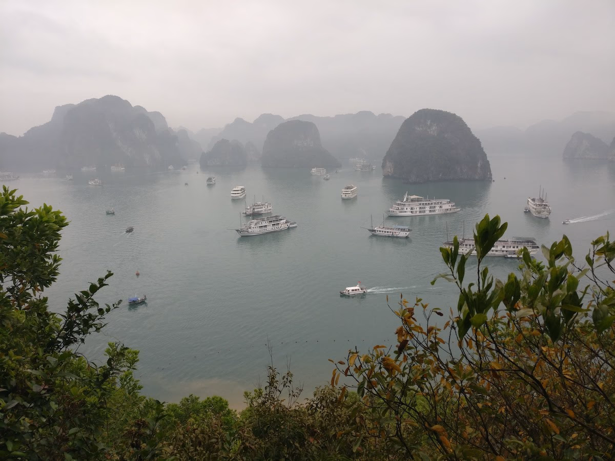 The view of Ha Long Bay from one of the islands.
