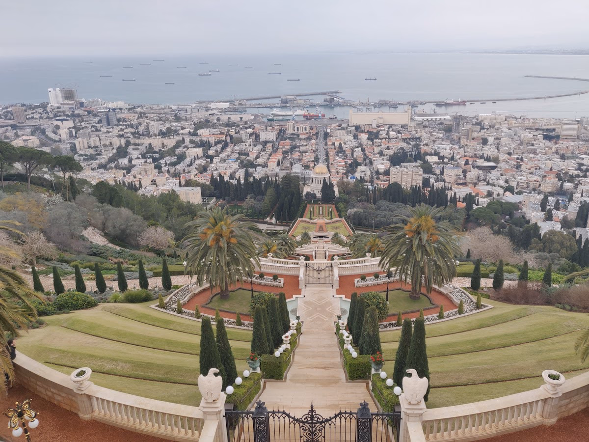 Bahá'í Gardens overlooking the port of Haifa