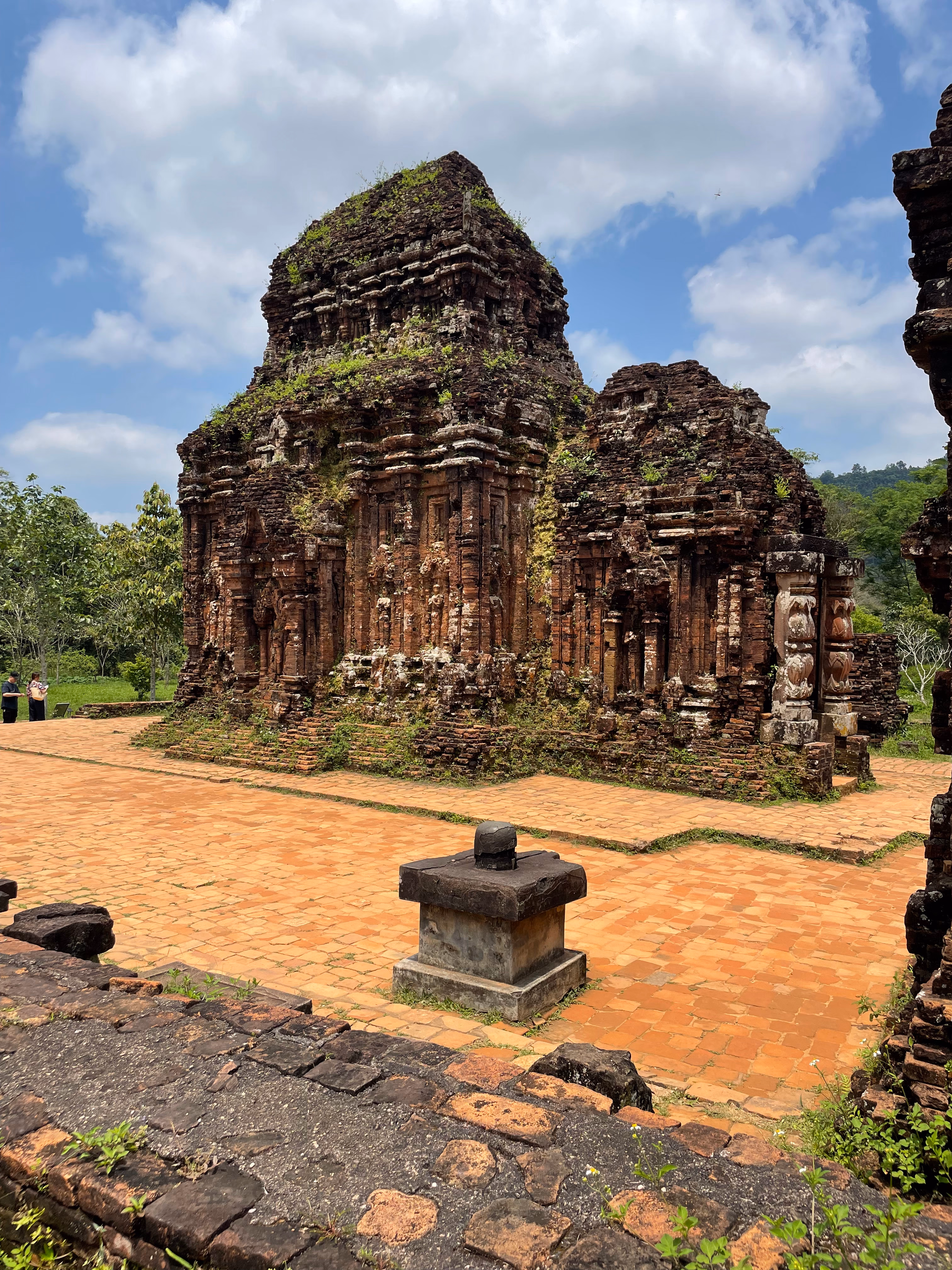 A red-brick Cham temple tower at My Son.