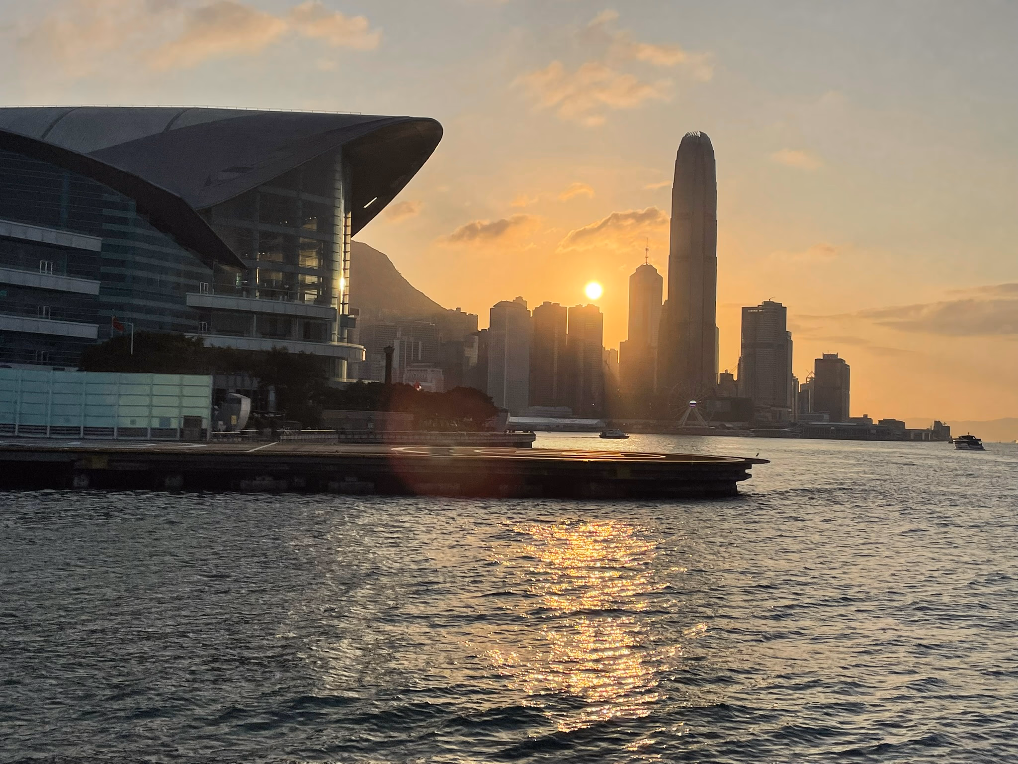 The ferry ride at sunset.