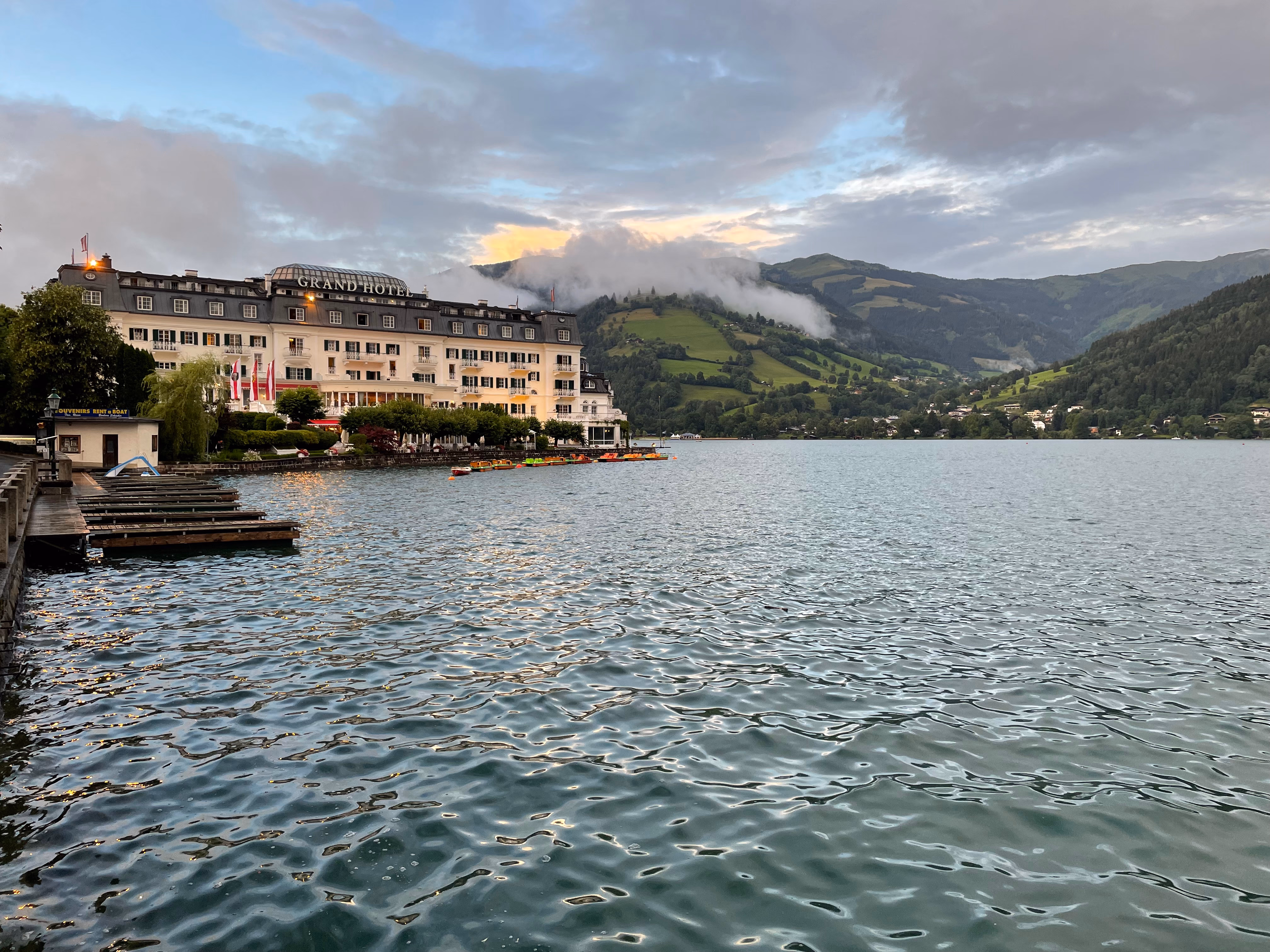 Zell am See lake with mountains in the background